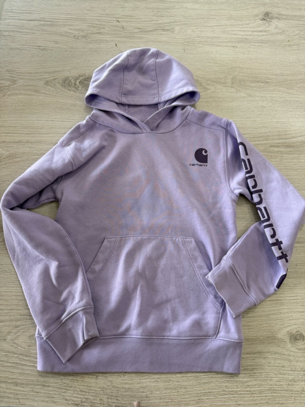 Carhartt Lilac Pullover Hoodie with Logo Sleeve
